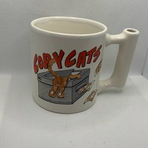 Vintage COPY CATS MUG W PENCIL PEN HOLDER IN HANDLED UP